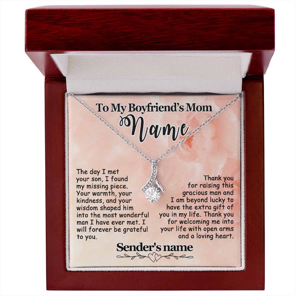 To My Boyfriend's Mom Necklace Personalized Gift, Mother's Day Birthday Christmas Ideas, Custom Pink - Alluring #e278 - Image 4