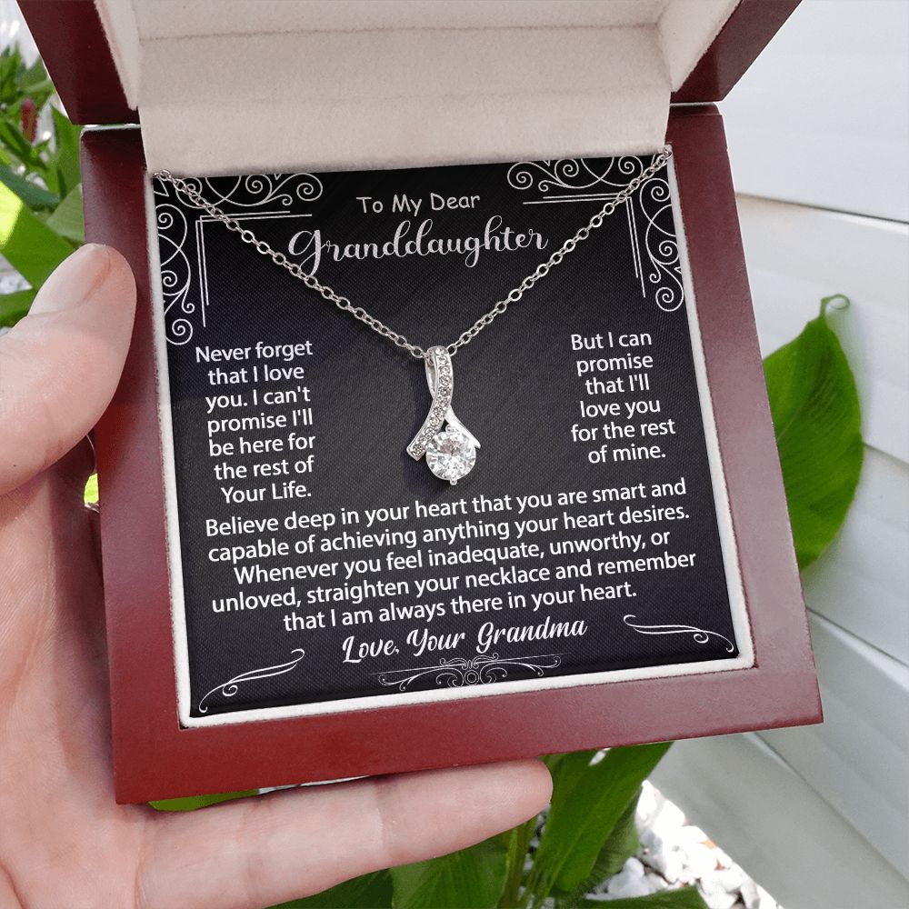 To My Granddaughter Necklace Gift - Believe deep in your heart - Alluring Beauty #e72c - Image 11