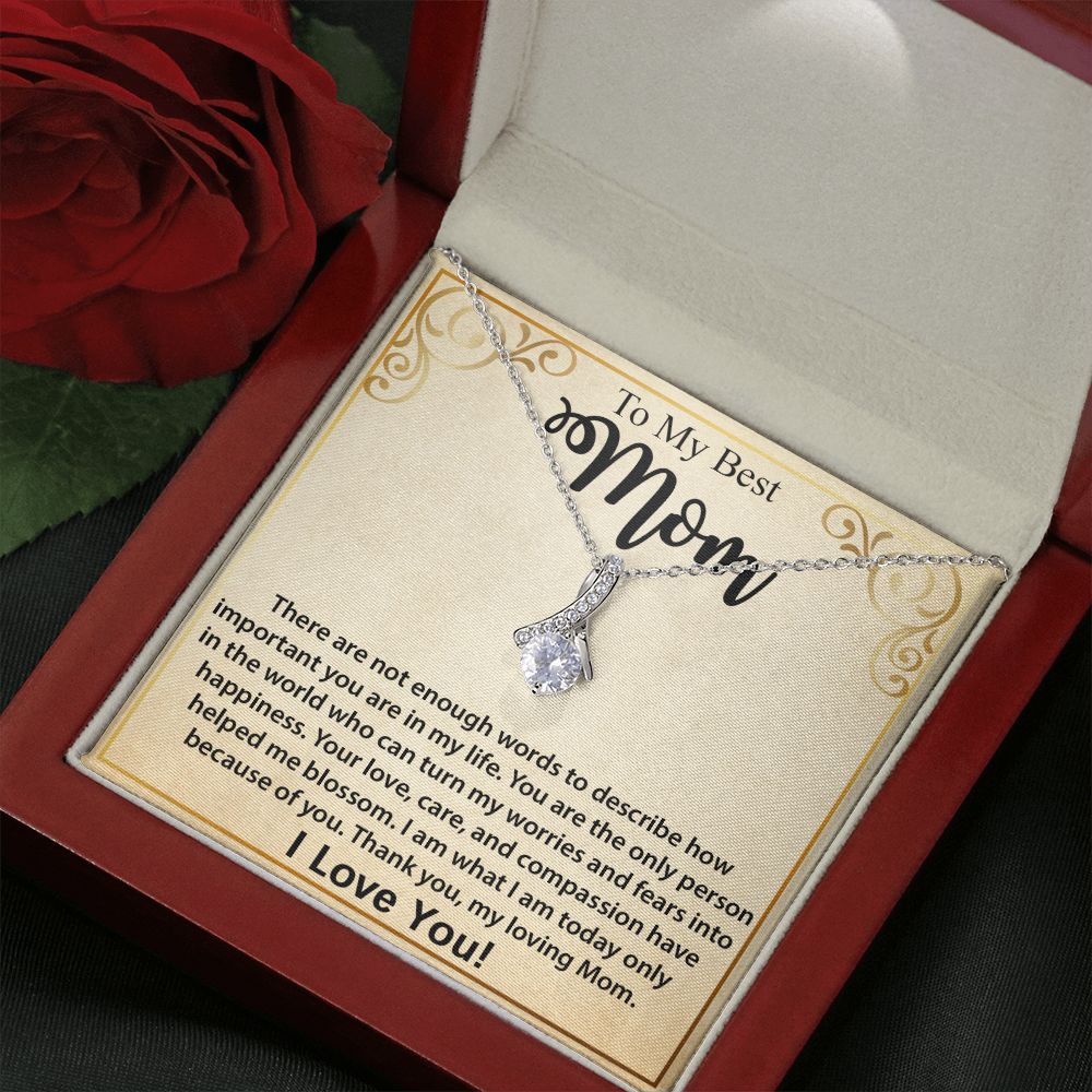 Mom Necklace Gift, Mother's Day Birthday Gift Ideas From Daughter & Son, Poem Message Card Alluring Beauty Pendant Jewelry Present For Her #e247 - Image 14