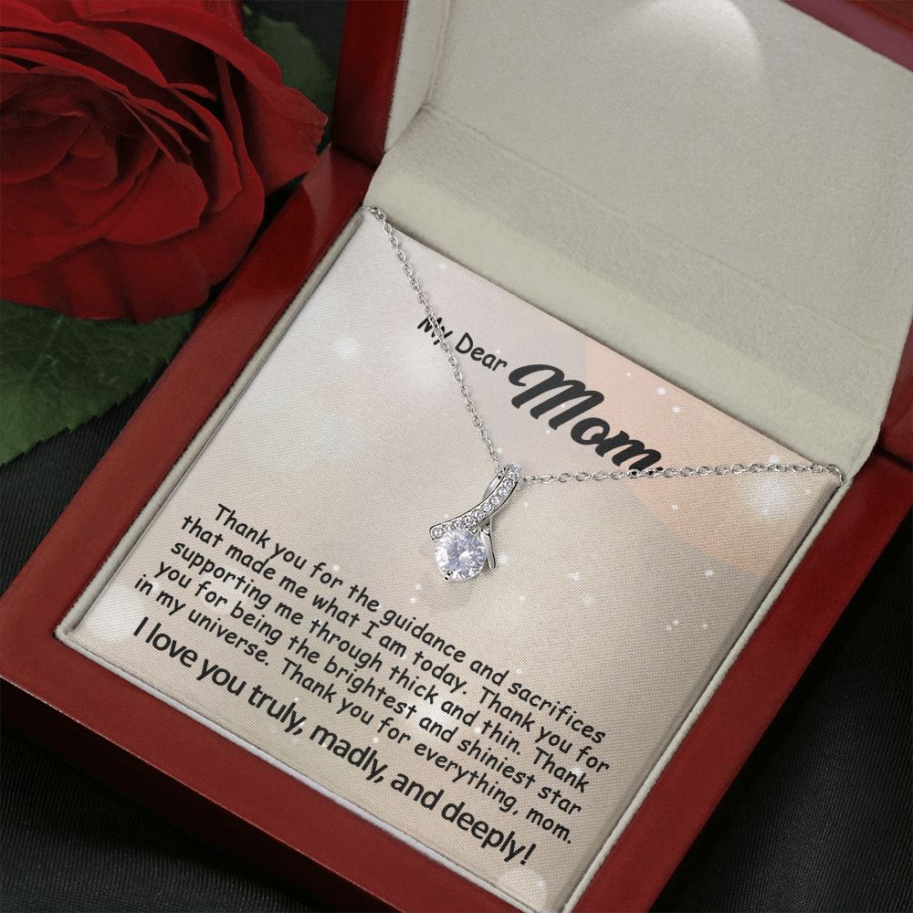 To My Mom Necklace, Mother's Day Birthday Gift Ideas From Daughter & Son, Poem Message Card Alluring Beauty Pendant Jewelry Presents For Her #e243b - Image 10