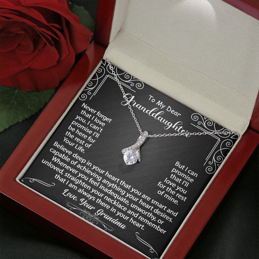 To My Granddaughter Necklace Gift - Believe deep in your heart - Alluring Beauty #e72c - Image 8