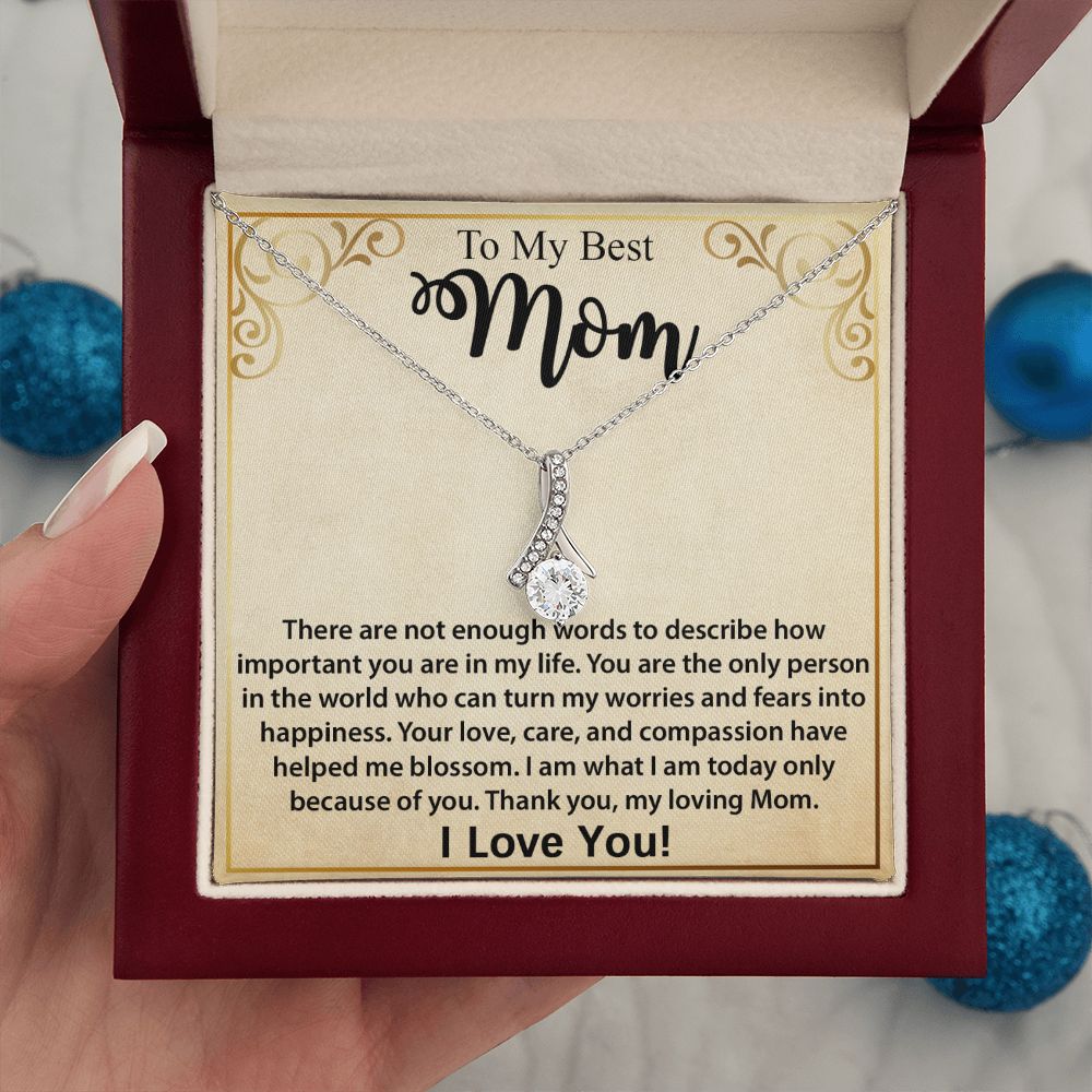 Mom Necklace Gift, Mother's Day Birthday Gift Ideas From Daughter & Son, Poem Message Card Alluring Beauty Pendant Jewelry Present For Her #e247 - Image 13