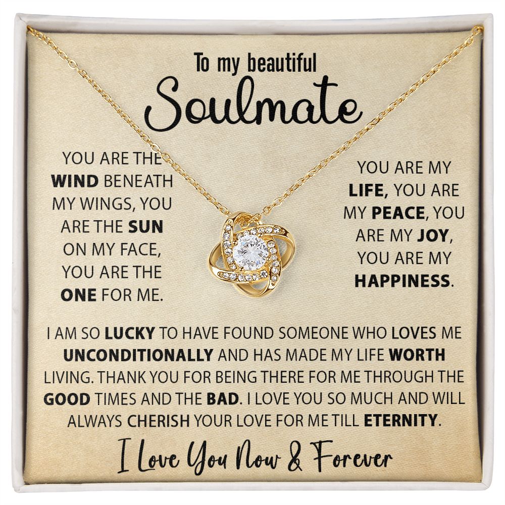Best Gift For Her Soulmate Necklace Gift For Wife Girlfriend Valentine's Day Birthday Anniversary With Love Quote Message Card, Love Knot Jewelry Gift Ideas For Her #e228 - Image 14