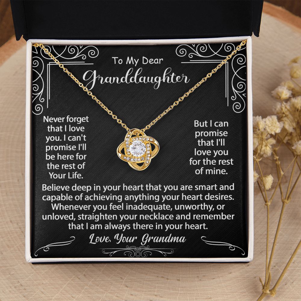 To My Granddaughter Necklace Gift - Believe deep in your heart - Love Knot #e72b - Image 12