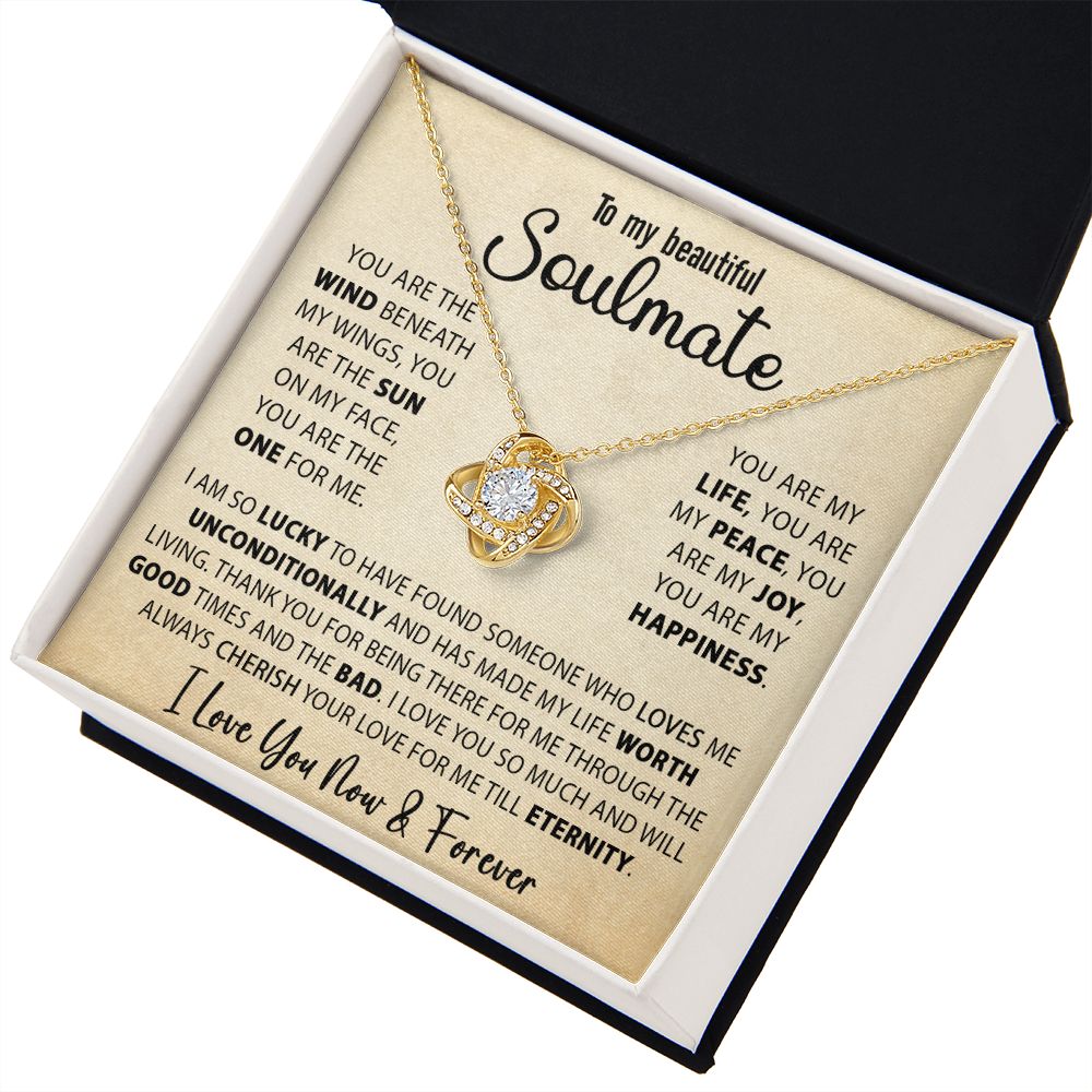 Best Gift For Her Soulmate Necklace Gift For Wife Girlfriend Valentine's Day Birthday Anniversary With Love Quote Message Card, Love Knot Jewelry Gift Ideas For Her #e228 - Image 36