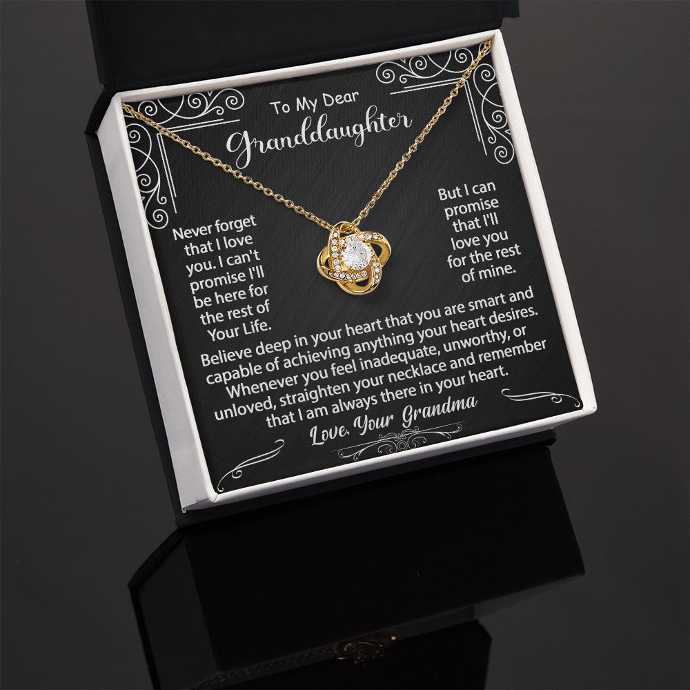 To My Granddaughter Necklace Gift - Believe deep in your heart - Love Knot #e72b - Image 25