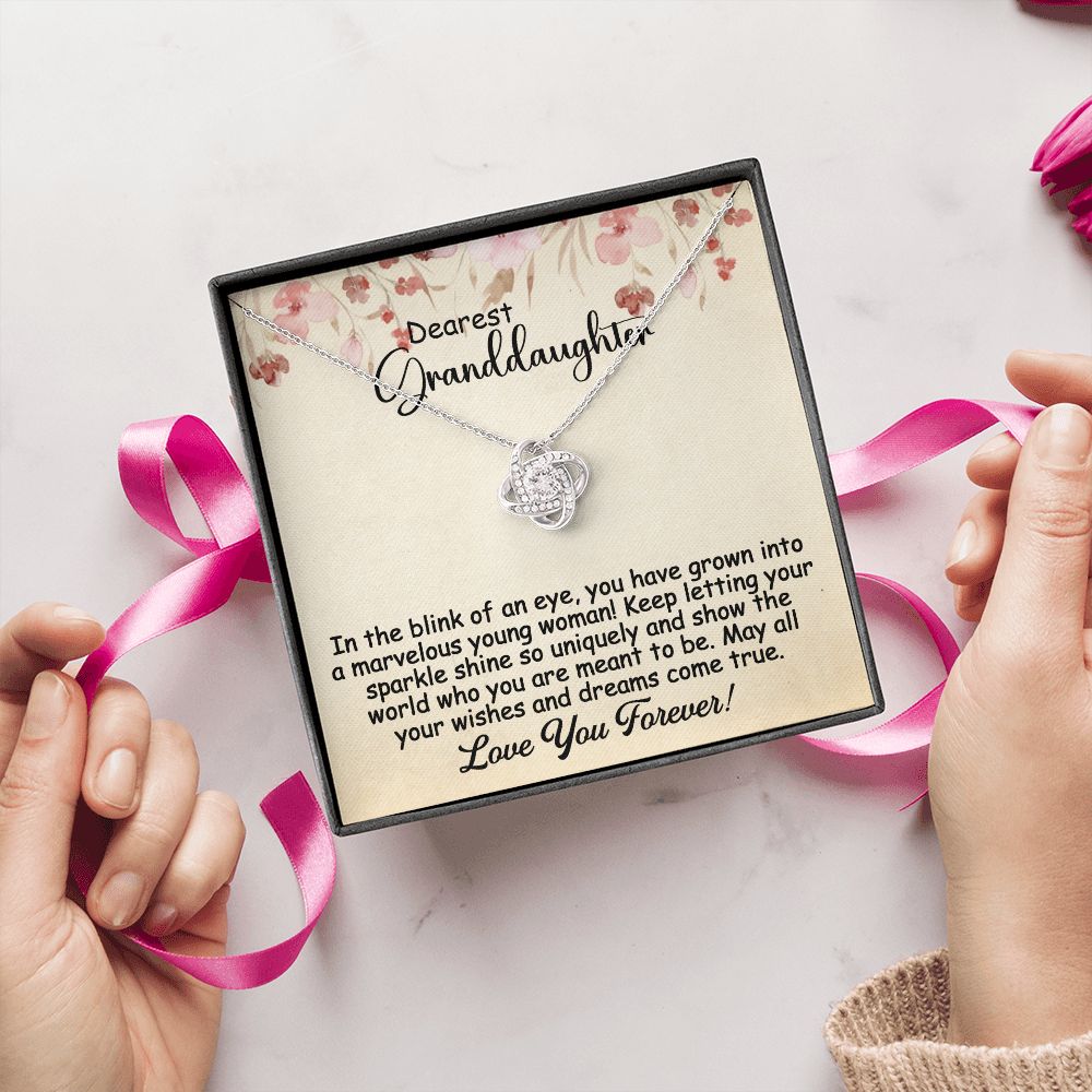 To My Granddaughter Necklace Gift - Marvelous young woman - Love Knot #e161 - Image 12