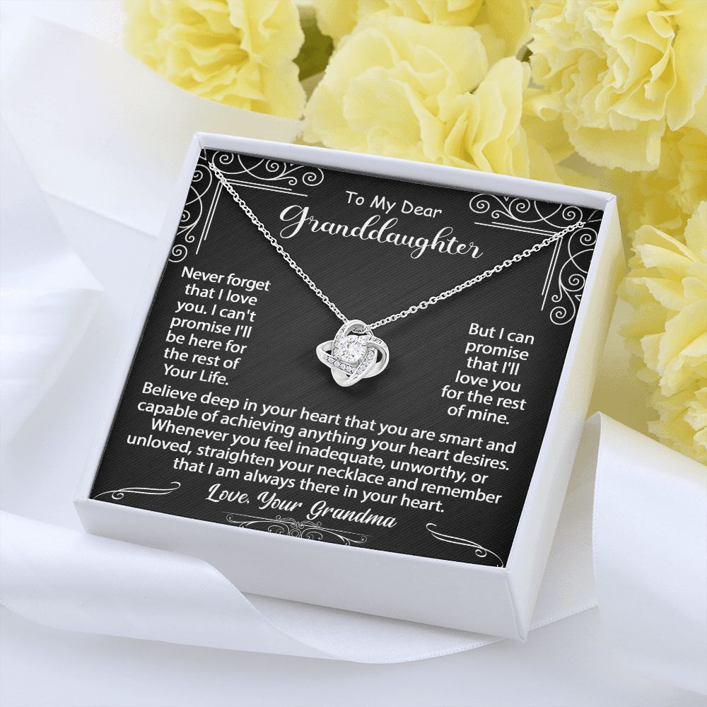 To My Granddaughter Necklace Gift - Believe deep in your heart - Love Knot #e72b - Image 21
