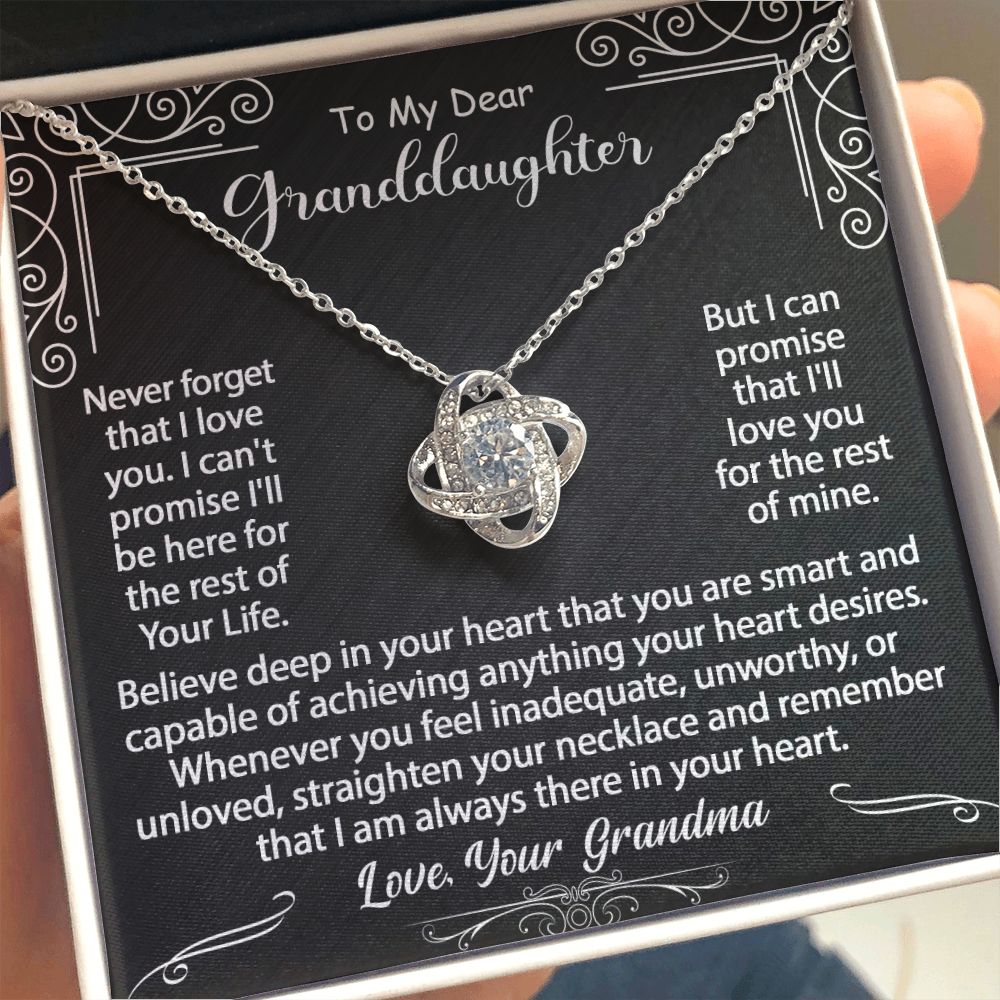 To My Granddaughter Necklace Gift - Believe deep in your heart - Love Knot #e72b - Image 18