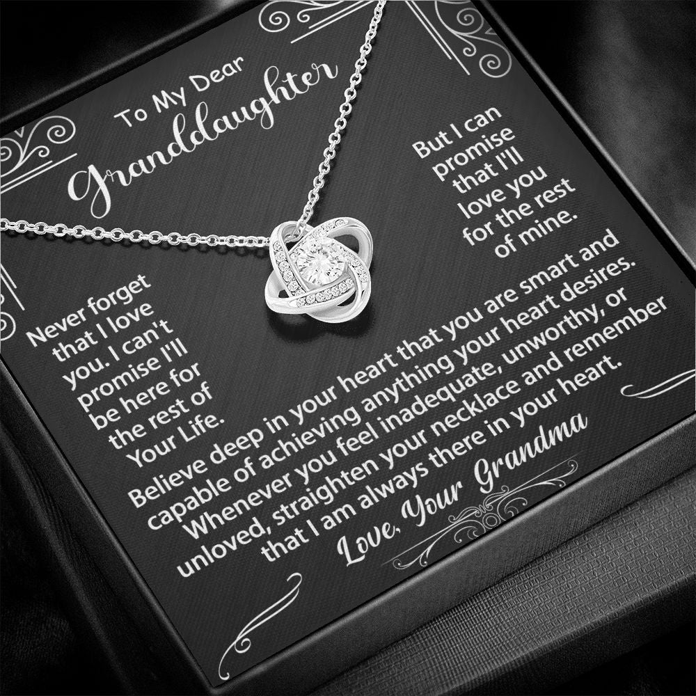 To My Granddaughter Necklace Gift - Believe deep in your heart - Love Knot #e72b - Image 16
