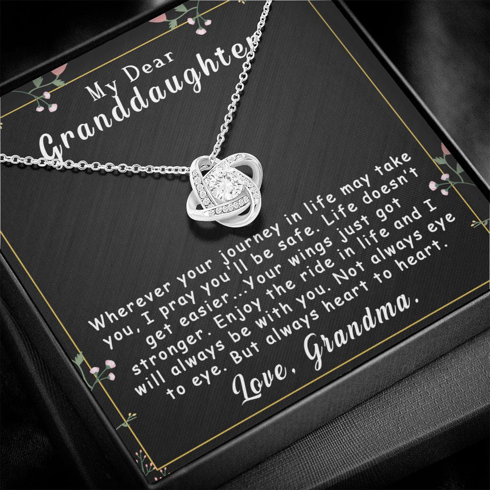 To My Granddaughter Necklace Gift - Always heart to heart - Love Knot #e163 - Image 6