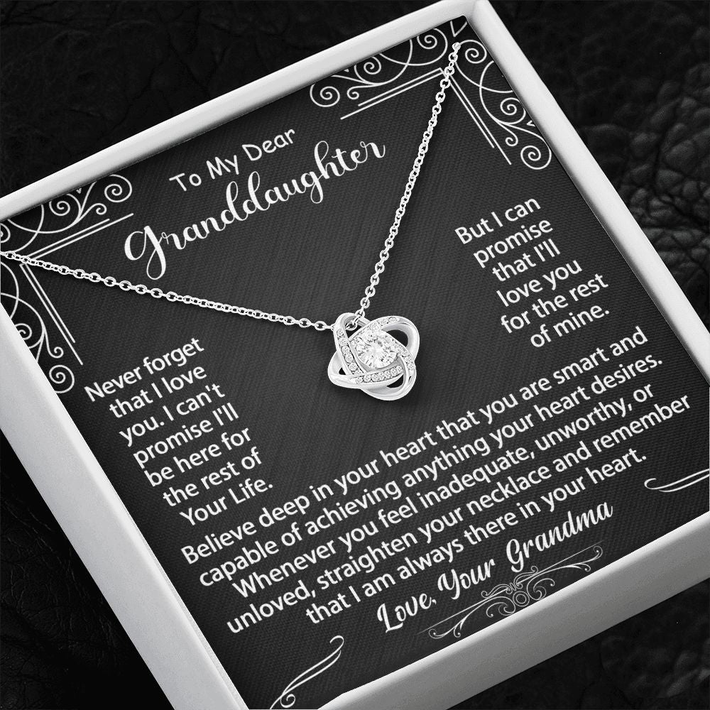 To My Granddaughter Necklace Gift - Believe deep in your heart - Love Knot #e72b - Image 11