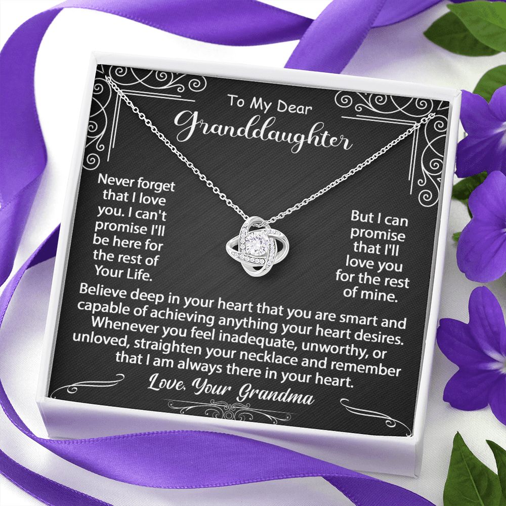 To My Granddaughter Necklace Gift - Believe deep in your heart - Love Knot #e72b - Image 17