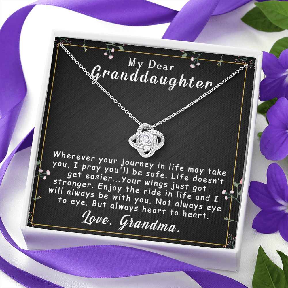 To My Granddaughter Necklace Gift - Always heart to heart - Love Knot #e163 - Image 7
