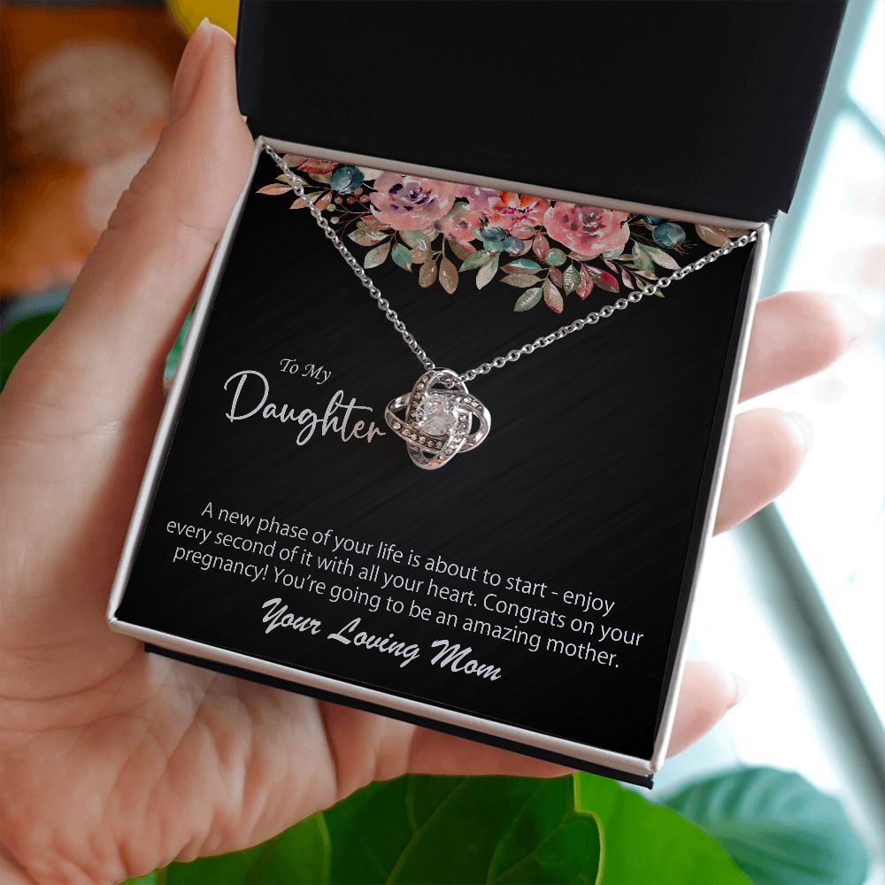 To My Daughter On Her Pregnancy Gift From Mom- A new phase - Love Knot Necklace #e44 - Image 5