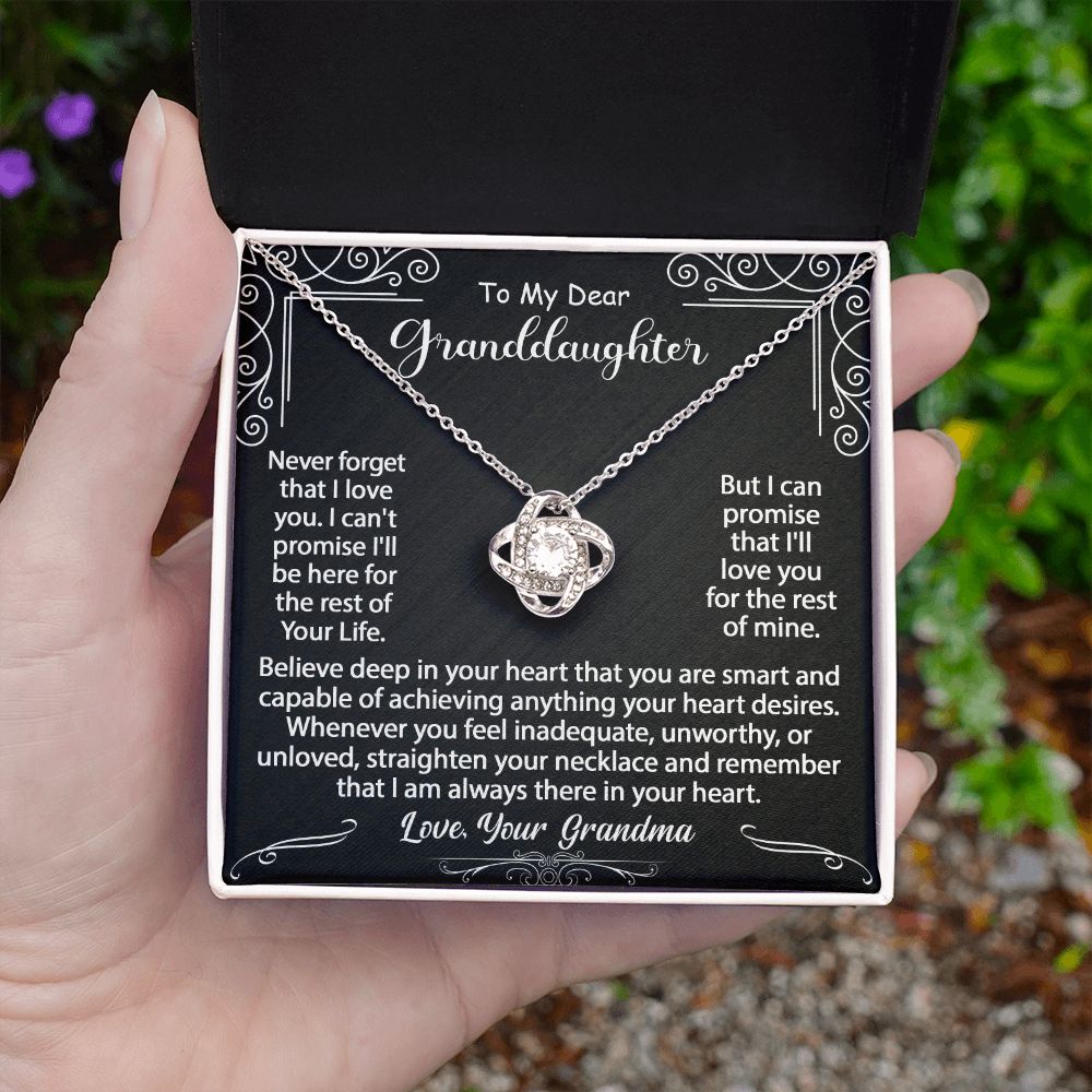 To My Granddaughter Necklace Gift - Believe deep in your heart - Love Knot #e72b - Image 15