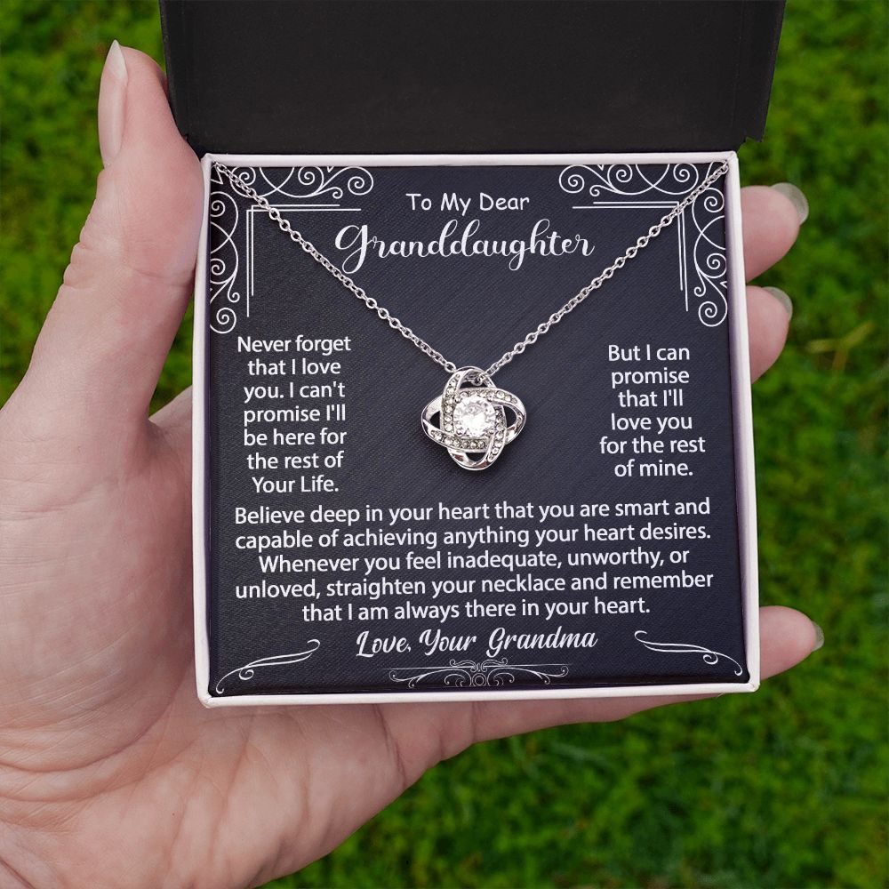 To My Granddaughter Necklace Gift - Believe deep in your heart - Love Knot #e72b - Image 14