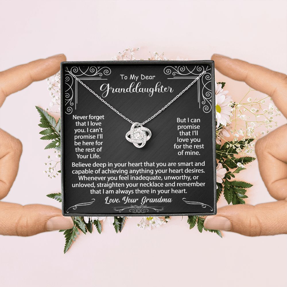 To My Granddaughter Necklace Gift - Believe deep in your heart - Love Knot #e72b - Image 13