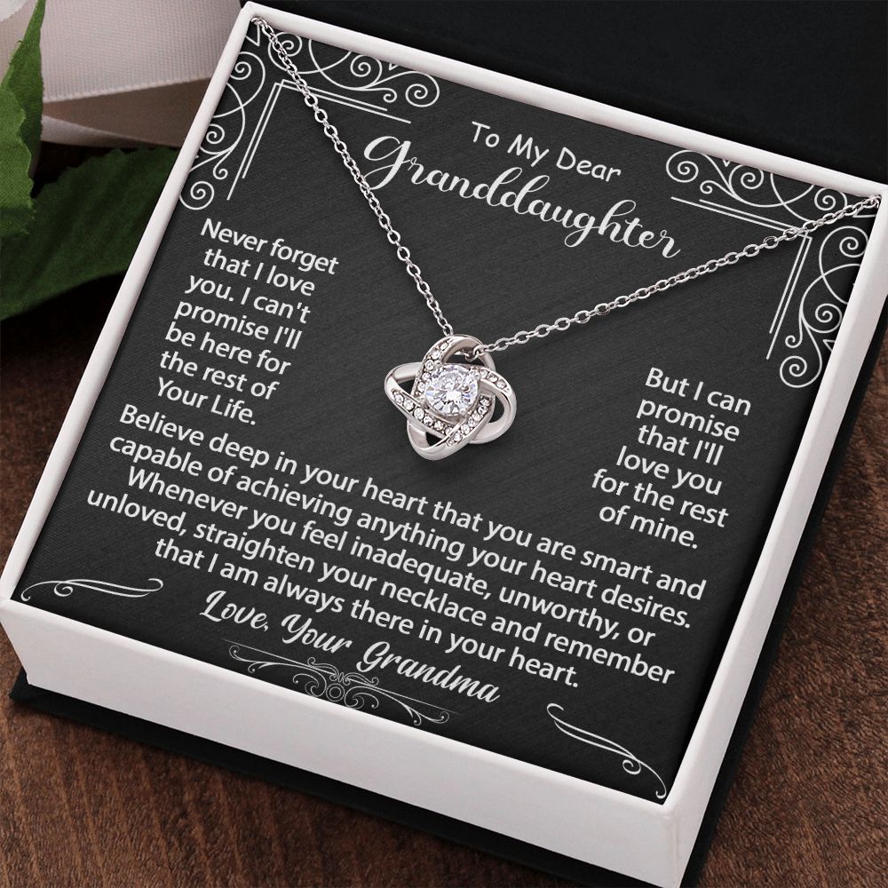To My Granddaughter Necklace Gift - Believe deep in your heart - Love Knot #e72b - Image 23