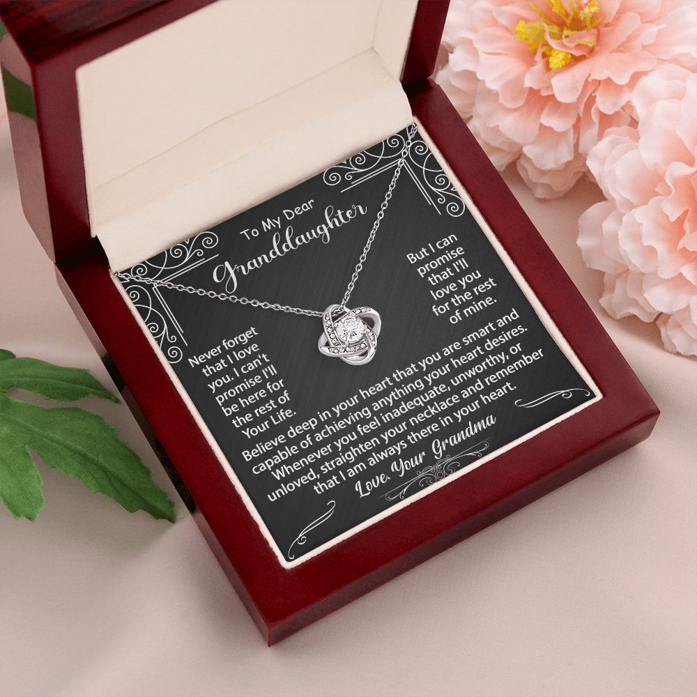 To My Granddaughter Necklace Gift - Believe deep in your heart - Love Knot #e72b - Image 24