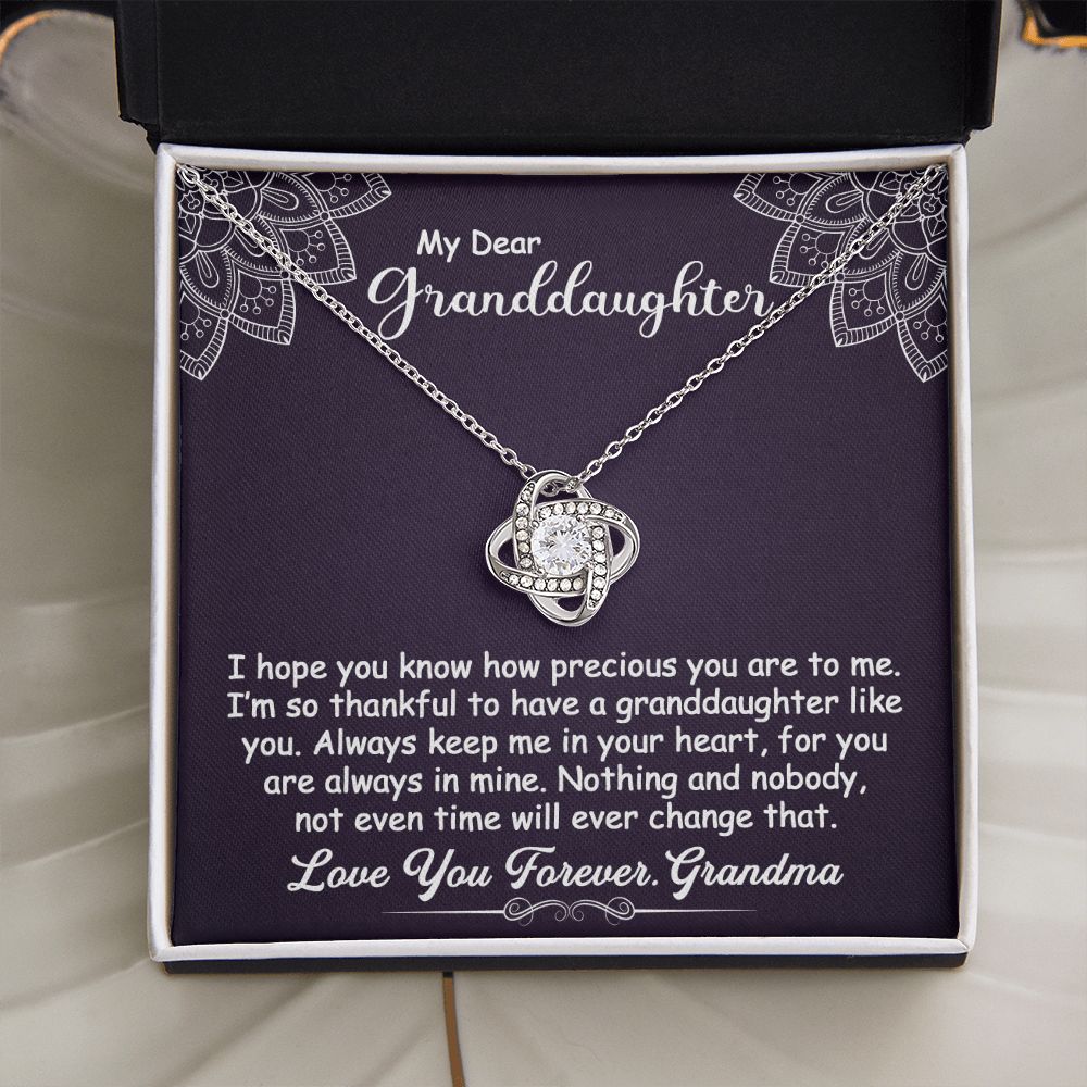 To My Granddaughter Necklace Gift - I hope you know - Love Knot #e162