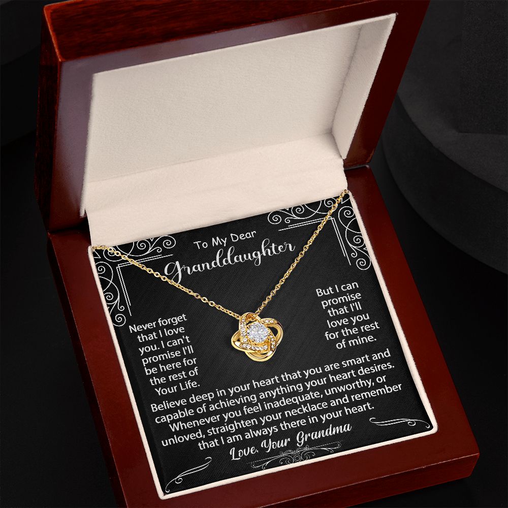 To My Granddaughter Necklace Gift - Believe deep in your heart - Love Knot #e72b - Image 6