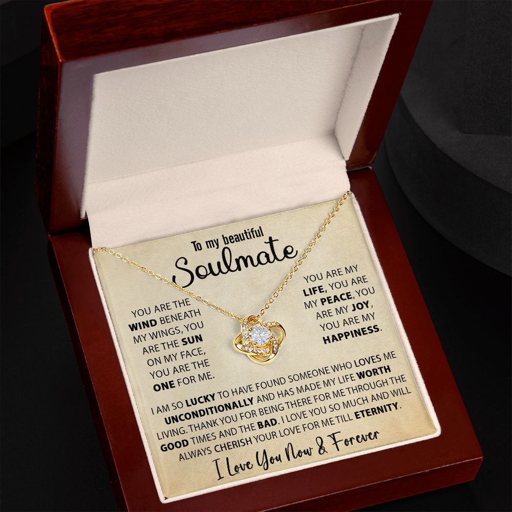 Best Gift For Her Soulmate Necklace Gift For Wife Girlfriend Valentine's Day Birthday Anniversary With Love Quote Message Card, Love Knot Jewelry Gift Ideas For Her #e228 - Image 20
