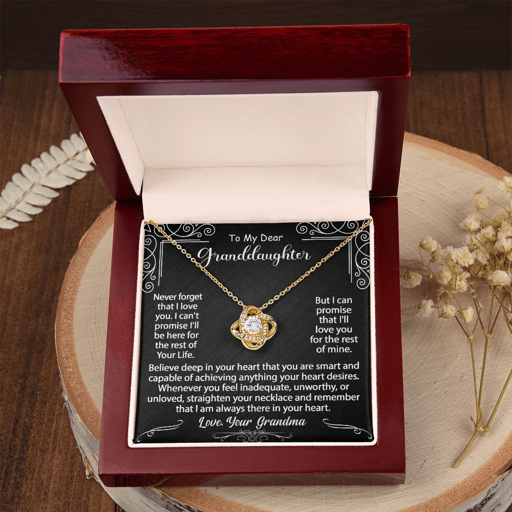 To My Granddaughter Necklace Gift - Believe deep in your heart - Love Knot #e72b - Image 8