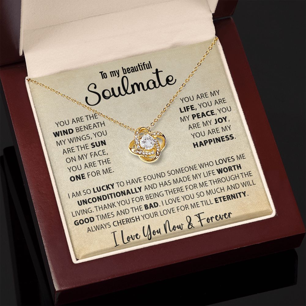 Best Gift For Her Soulmate Necklace Gift For Wife Girlfriend Valentine's Day Birthday Anniversary With Love Quote Message Card, Love Knot Jewelry Gift Ideas For Her #e228 - Image 30