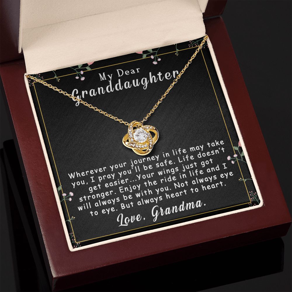 To My Granddaughter Necklace Gift - Always heart to heart - Love Knot #e163 - Image 10