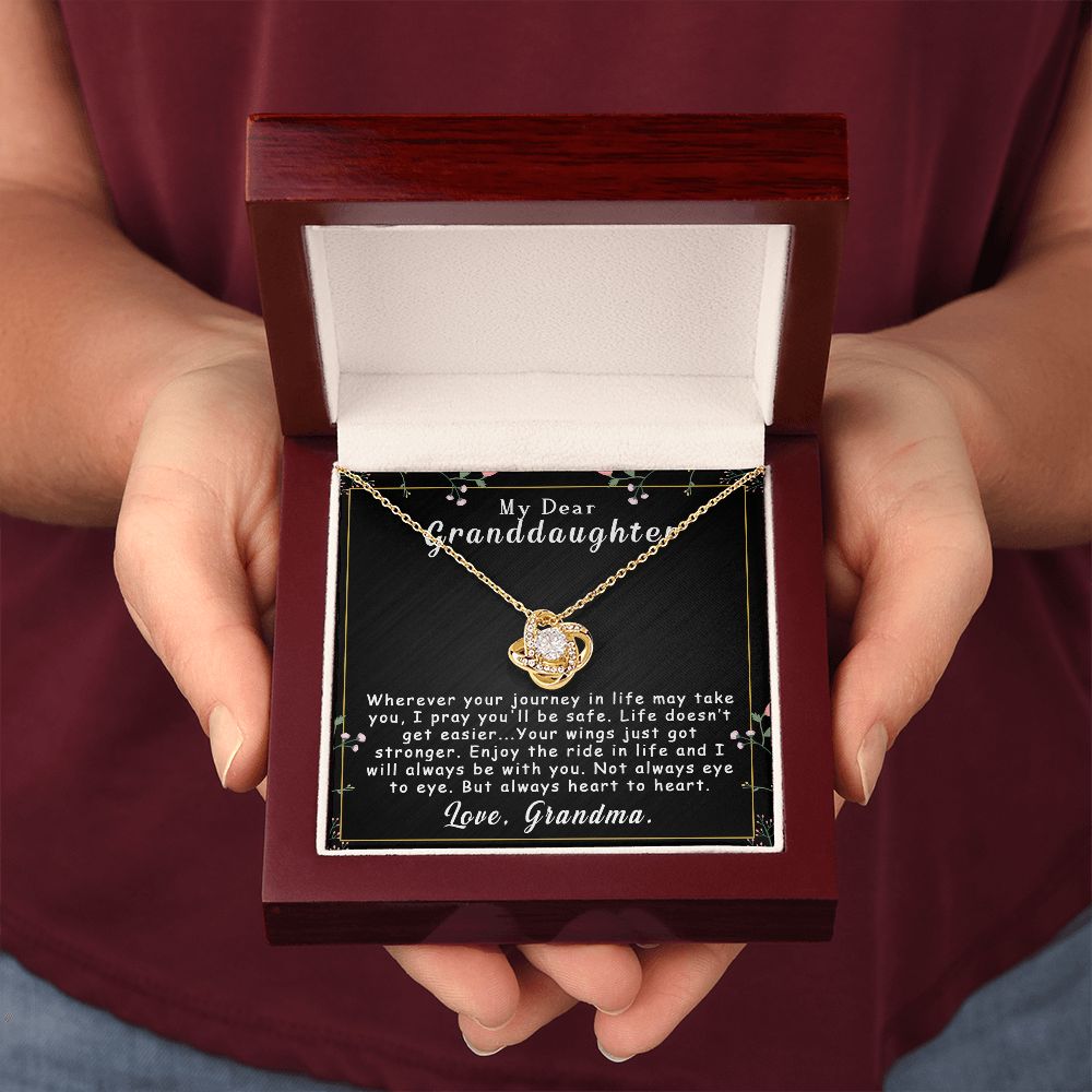 To My Granddaughter Necklace Gift - Always heart to heart - Love Knot #e163 - Image 11