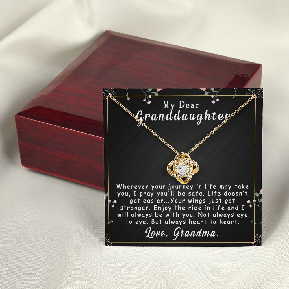 To My Granddaughter Necklace Gift - Always heart to heart - Love Knot #e163 - Image 9