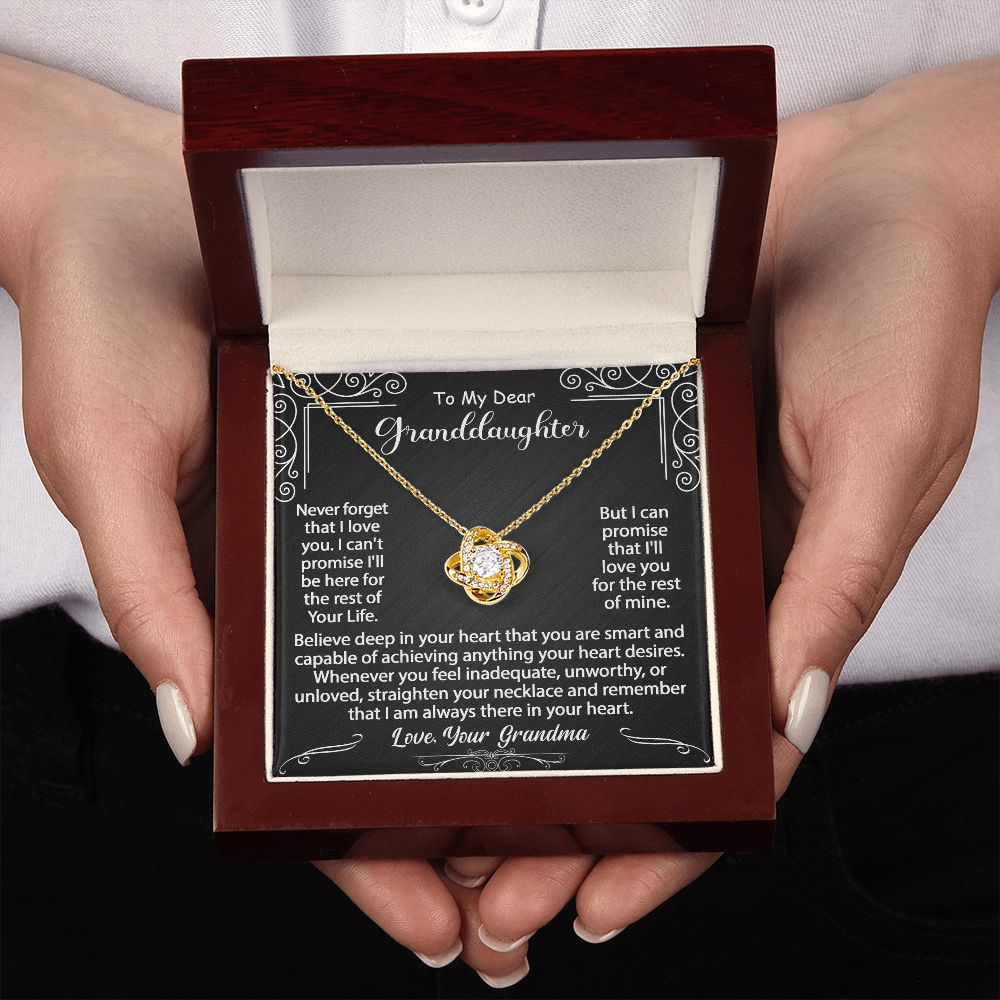 To My Granddaughter Necklace Gift - Believe deep in your heart - Love Knot #e72b - Image 7