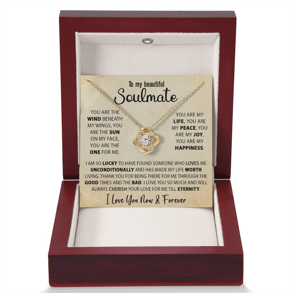 Best Gift For Her Soulmate Necklace Gift For Wife Girlfriend Valentine's Day Birthday Anniversary With Love Quote Message Card, Love Knot Jewelry Gift Ideas For Her #e228 - Image 22