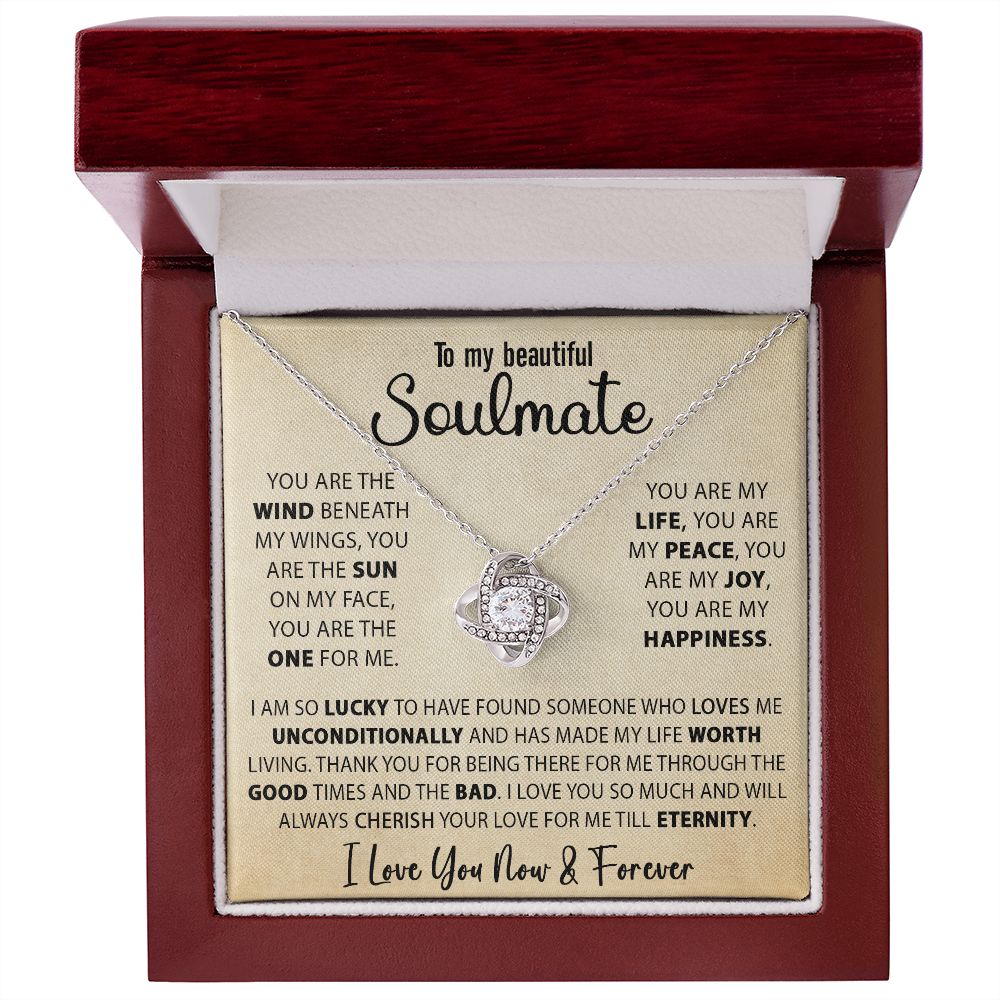 Best Gift For Her Soulmate Necklace Gift For Wife Girlfriend Valentine's Day Birthday Anniversary With Love Quote Message Card, Love Knot Jewelry Gift Ideas For Her #e228 - Image 16