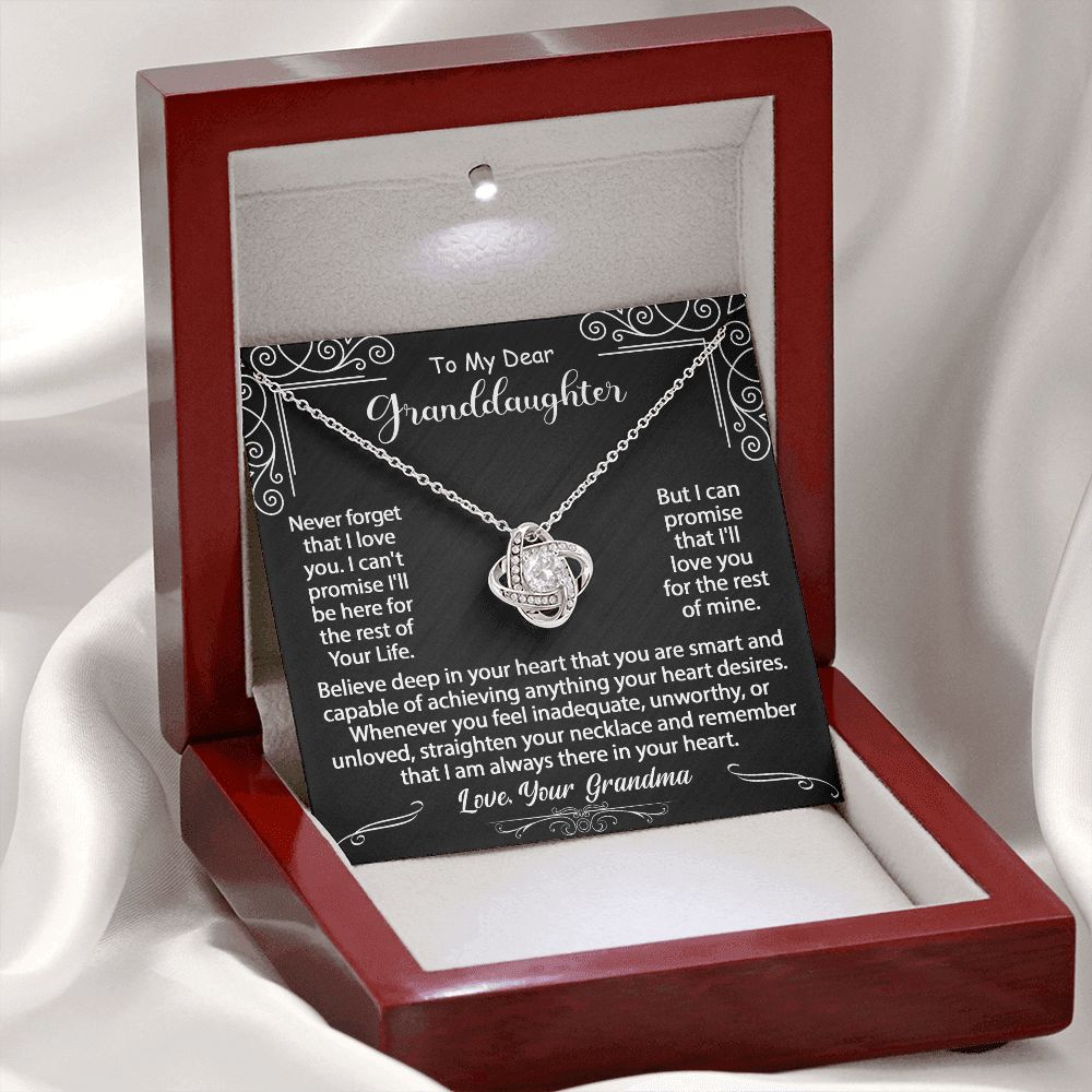 To My Granddaughter Necklace Gift - Believe deep in your heart - Love Knot #e72b - Image 10