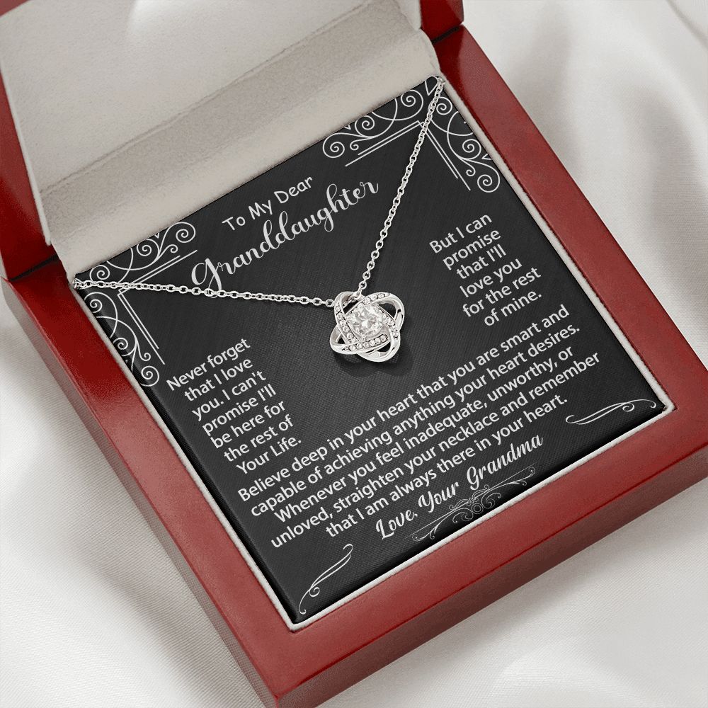 To My Granddaughter Necklace Gift - Believe deep in your heart - Love Knot #e72b - Image 9