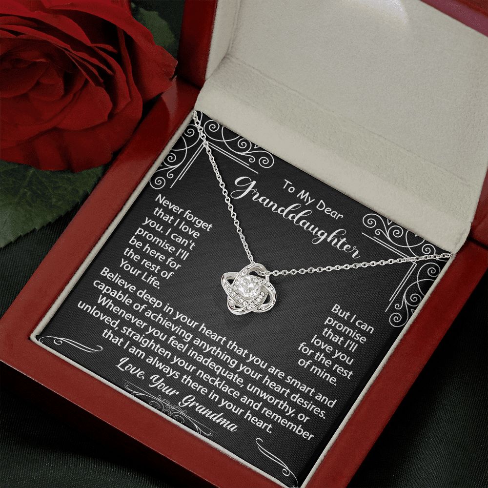 To My Granddaughter Necklace Gift - Believe deep in your heart - Love Knot #e72b - Image 5