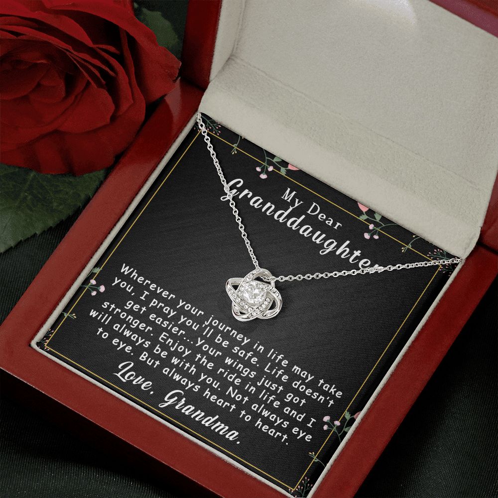To My Granddaughter Necklace Gift - Always heart to heart - Love Knot #e163 - Image 8