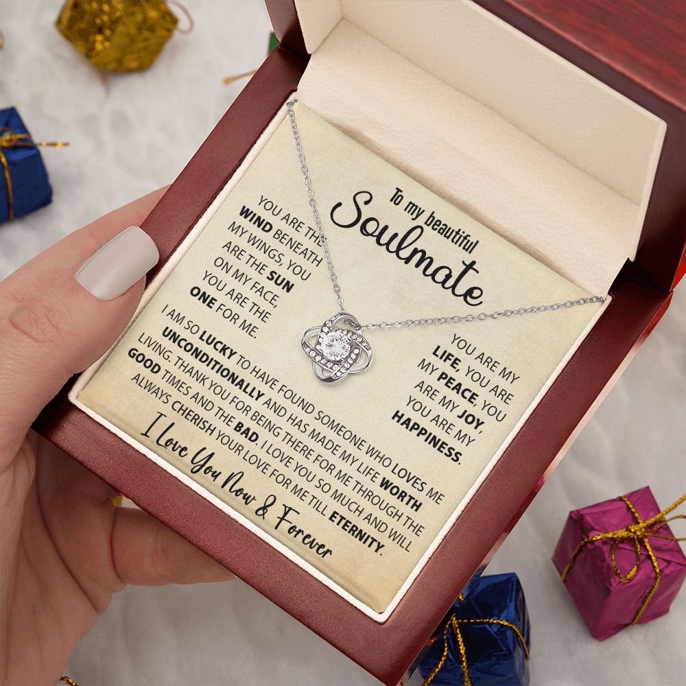 Best Gift For Her Soulmate Necklace Gift For Wife Girlfriend Valentine's Day Birthday Anniversary With Love Quote Message Card, Love Knot Jewelry Gift Ideas For Her #e228 - Image 35