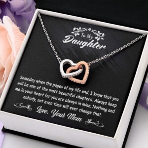 To My Daughter Gift From Mom - Interlocking Hearts #e115