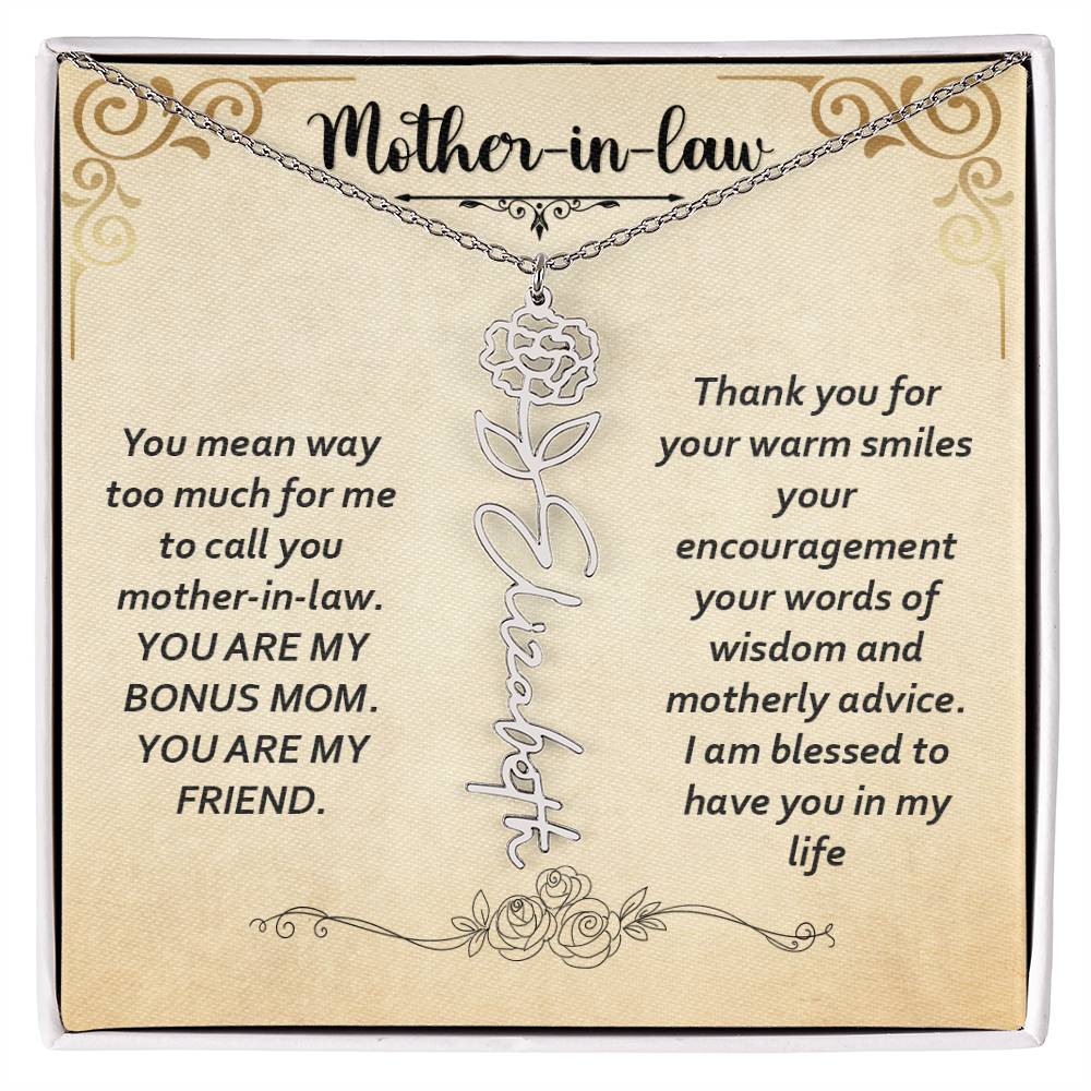 Flower Name Necklace - Custom Message Card Jewelry - Jewelry Inns