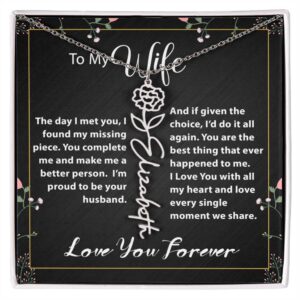 Custom Flower Name Necklace - Message Card Jewelry - Jewelry Inns