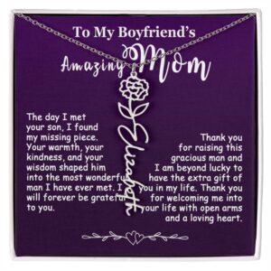 Custom Flower Name Necklace Gift For My Boyfriend's Mom #e308