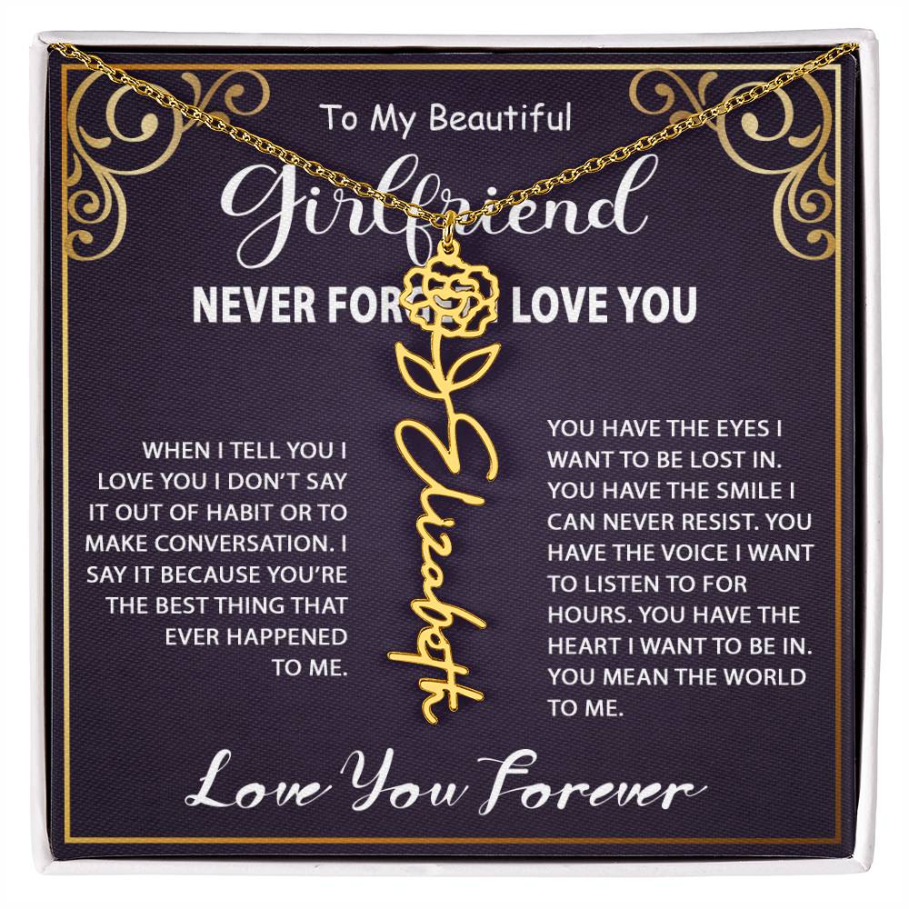 Personalized Name Necklace - Flower Name Necklace - Jewelry Inns