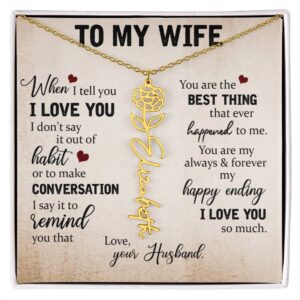 Necklace Gift for Wife - Custom Message Card Jewelry - Jewelry Inns