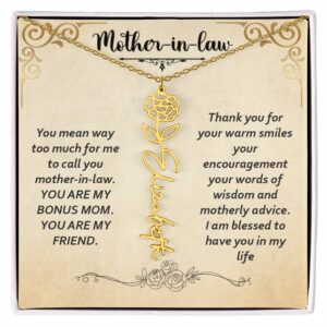 Flower Name Necklace - Custom Message Card Jewelry - Jewelry Inns