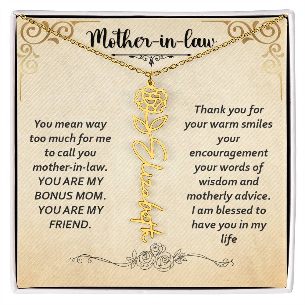 Flower Name Necklace - Custom Message Card Jewelry - Jewelry Inns