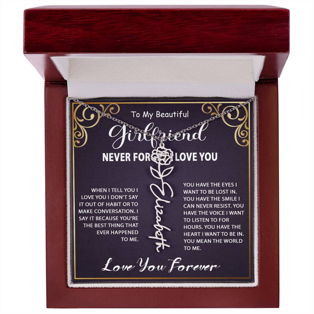 Personalized Name Necklace - Flower Name Necklace - Jewelry Inns