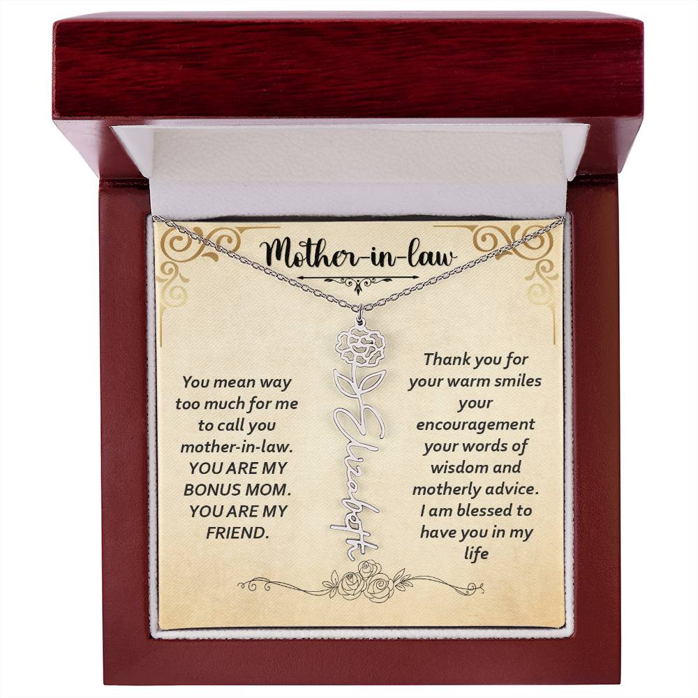 Flower Name Necklace - Custom Message Card Jewelry - Jewelry Inns